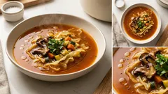 Zuppa detox vegetariana con cavolo e funghi: leggera, calda e pronta in una sola pentola