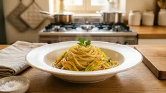 Pasta con fiori di zucca e alici: cremosa e pronta in pochi passaggi