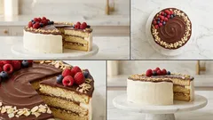 Torta a strati con ganache al cioccolato e frosting al mascarpone: soffice e scenografica