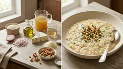 Risotto al gorgonzola e noci: cremoso e pronto senza complicazioni