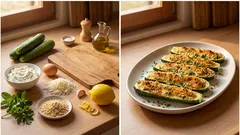 Zucchine ripiene al forno con ricotta e pecorino: leggere, cremose e gratinate