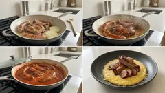 Polenta con salsiccia e costine: il sugo che cuoce piano e fa davvero la differenza