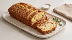 Plumcake salato soffice con yogurt, provola e speck: perfetto per aperitivo e gite