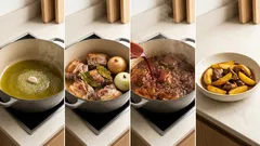 Maiale in umido con patate e peperoni sott’aceto: il trucco per un sughetto perfetto