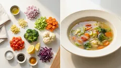 Zuppa di verdure detox in una pentola: con zenzero, limone e cavolo viola