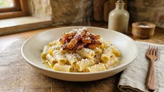 Pasta alla pecorara: ricotta di pecora e guanciale, cremosa in pochi passaggi